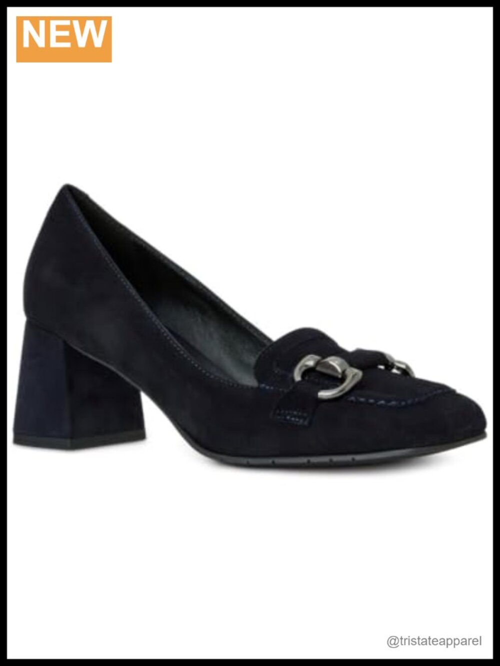 Suede Block Heel Pump Water Resistant Leather Lined Made in Italy